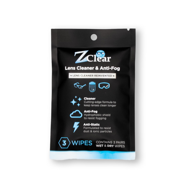 Z Clear Lens Wipes for Eyeglasses | Individually Wrapped Eye Glasses Wipes | Wet/Dry Wipe 50ct Display, Size: One size, Blue