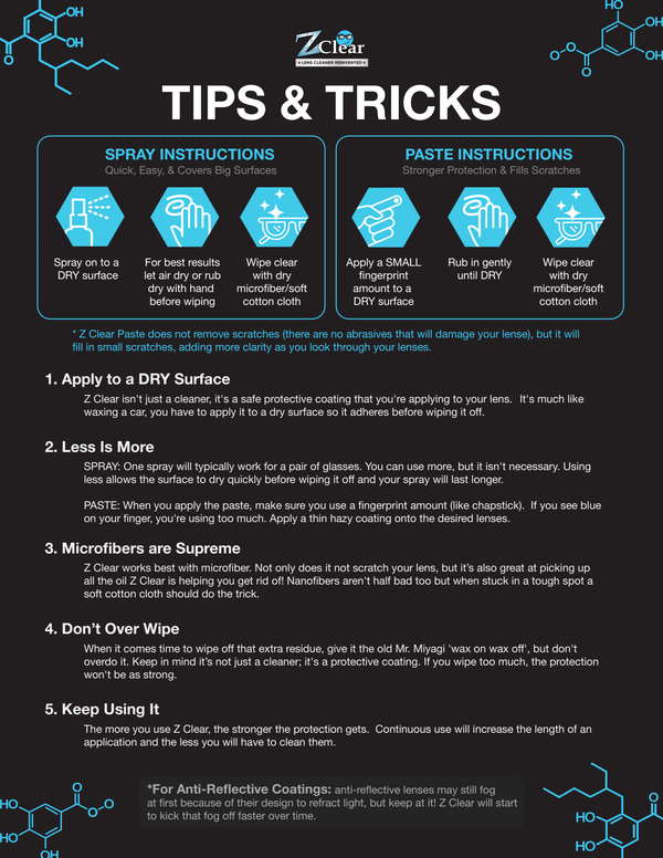 Best Glasses Cleaner & Anti-Fog Spray | Z Clear Lens Cleaner - Z