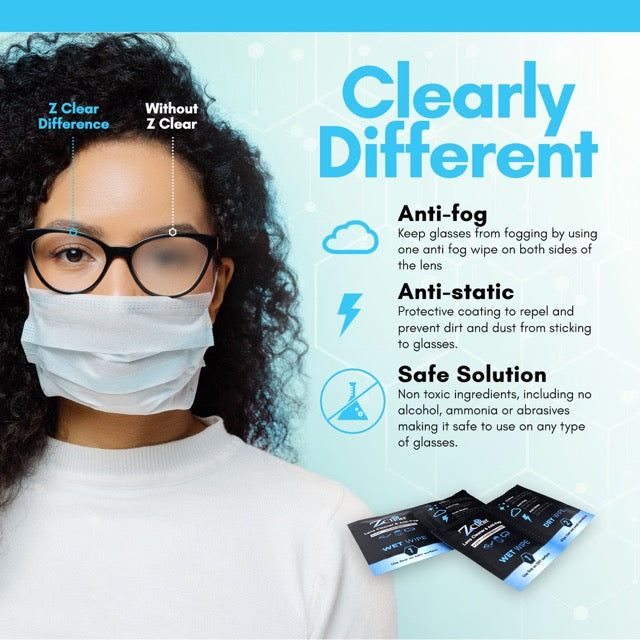 Anti-Fog Wipes for Glasses | Safe Eyeglass Cleaner for All Lenses