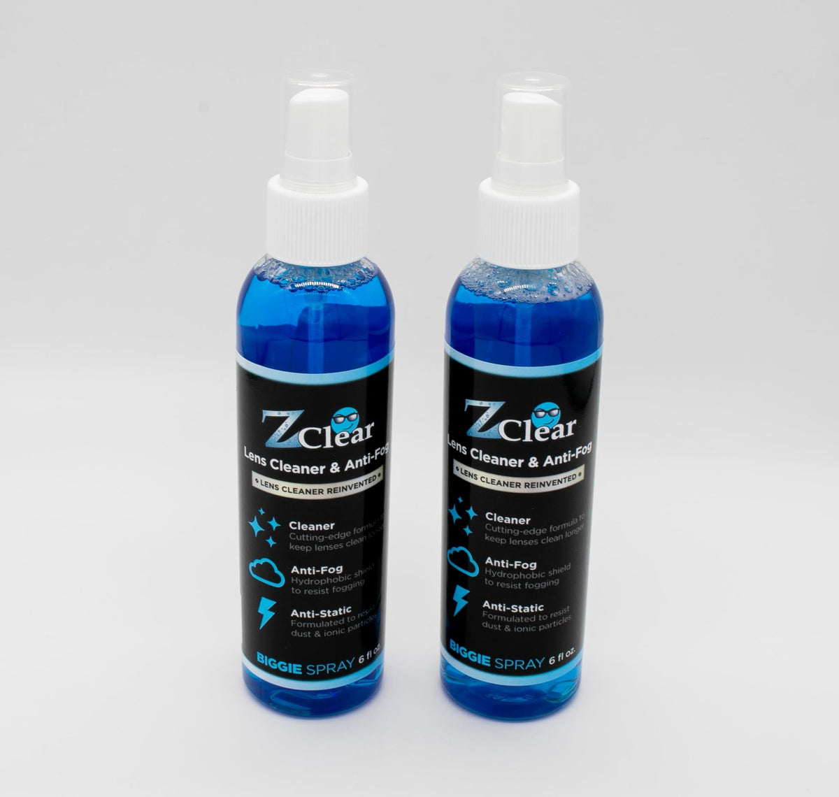 Z Clear Biggie 6oz spray ingredient panel and application directions