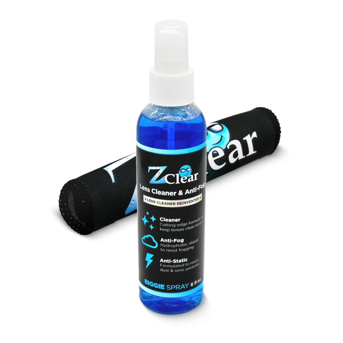 Z Clear Biggie spray cleaning a foggy ski goggle on the mountain