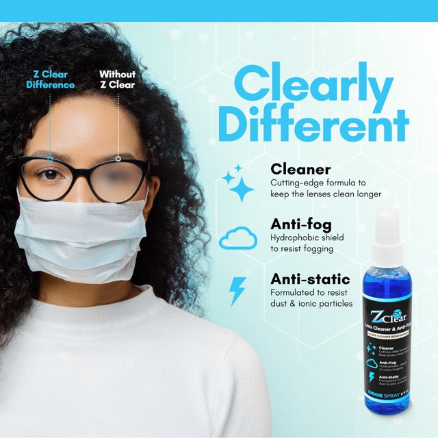 Long Lasting Anti-Fog Glasses Cleaner | Z Clear Biggie Lens Cleaner & Anti-Fog Spray