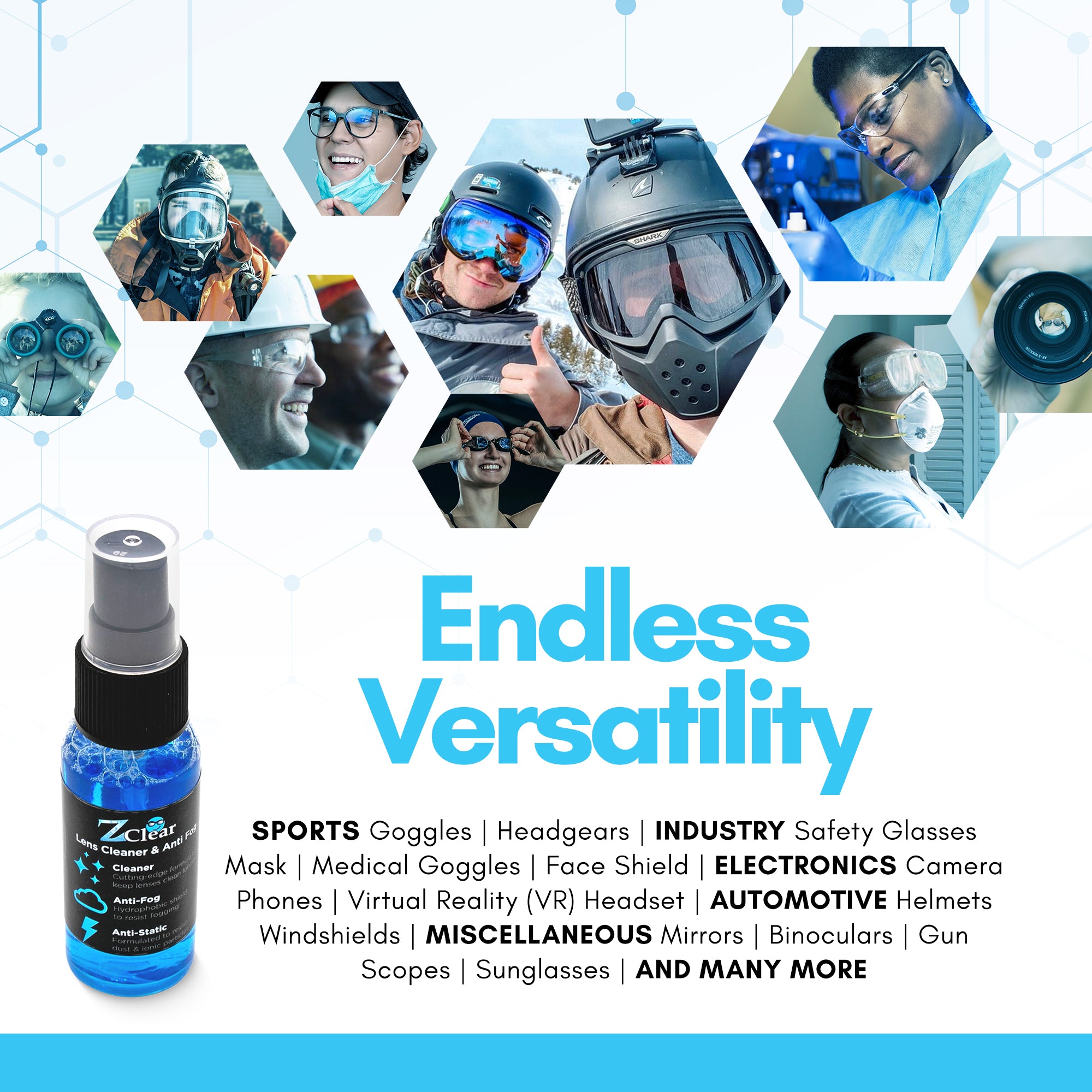 anti fog spray for goggles 1oz Anti-Fog Lens Cleaner Spray + Microfiber Cloth Z Clear