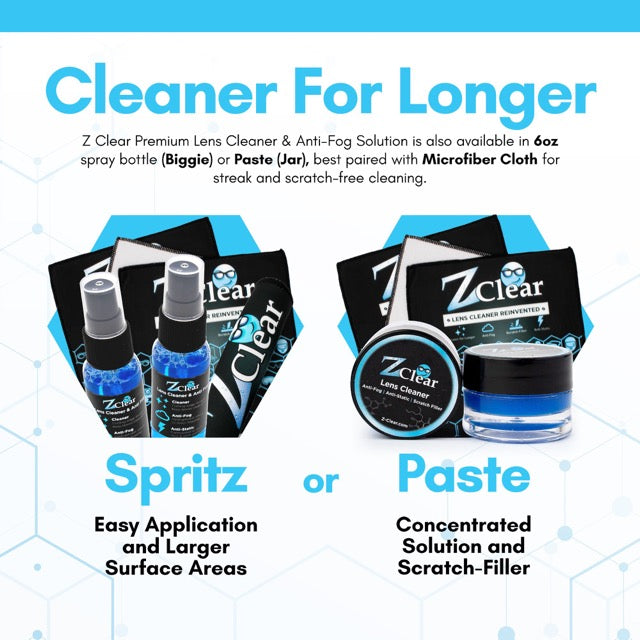 Z Clear Anti-Fog Cleaner + Microfiber Cloth