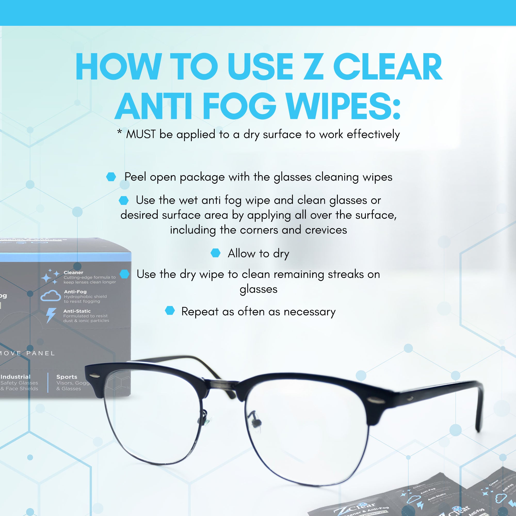 Cleaning wipes for VEDO CHIARO glasses, 16 wipes