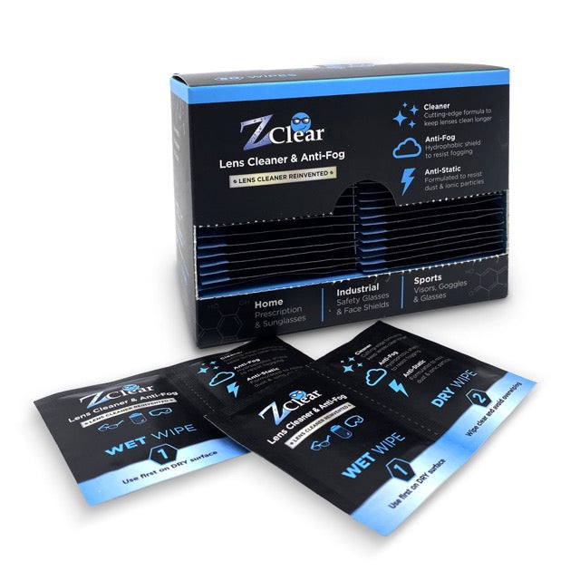 Lens Cleaner & Anti-Fog Wipes for Glasses | 50 Wet/Dry Lens Wipes
